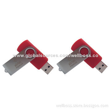 Free logo 128MB to 32GB promotional swivel USB flash drive with key-chain